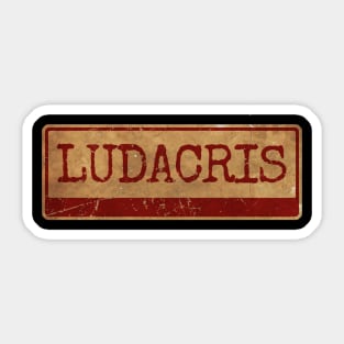 Ludacris Aliska text red gold retro Sticker